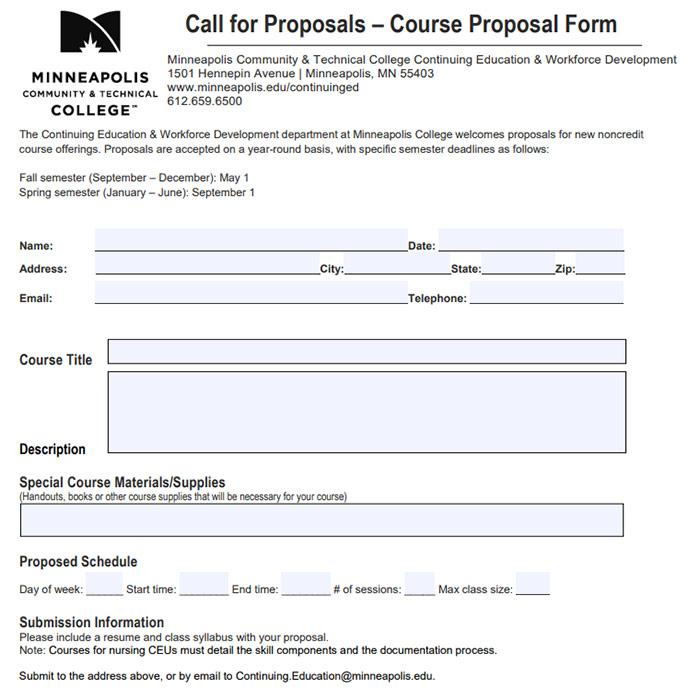 Course Proposal Form Cover