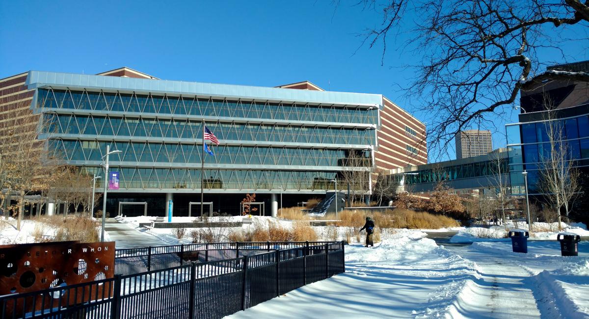 Minneapolis College Campus Technical Building in the Winter