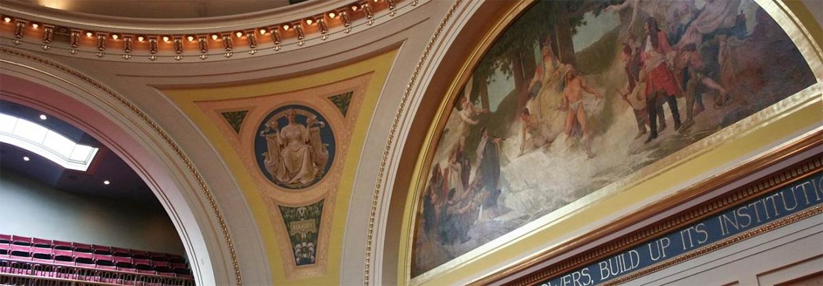 Political Science Program at MCTC A capitol building ceiling from the inside of the building.