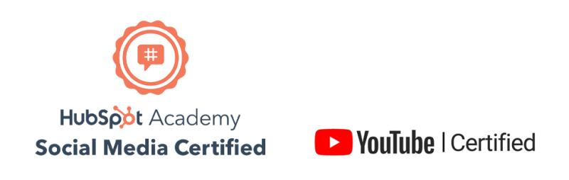 HubSpot Academy and YouTube Certified