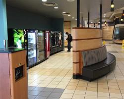 vending machines in the plaza of the T building