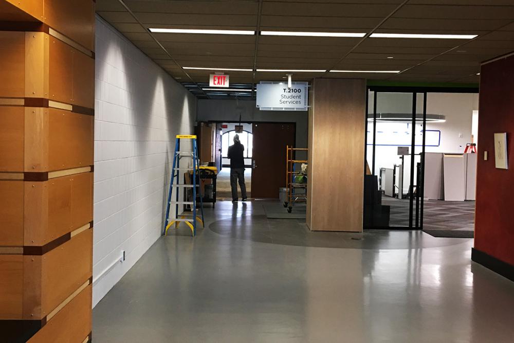 The New Student Services is Down the Hall hallway