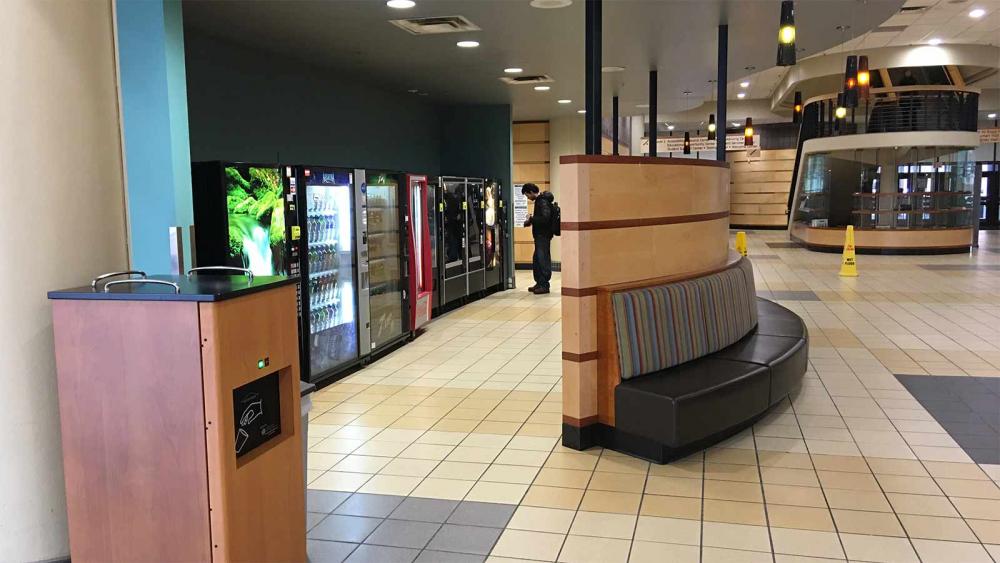 Vending at Minneapolis College vending machines in the plaza of the T building