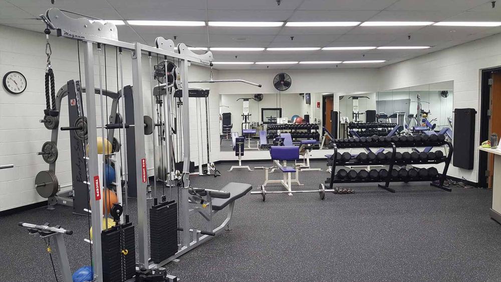 View of Bowman Hall Weight Room